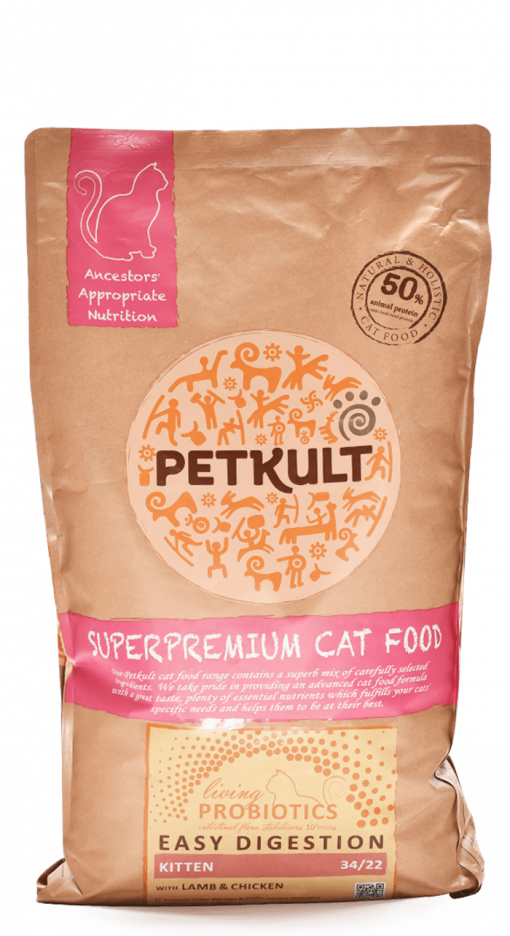 hrana pisici Petkult Cat Probiotics Kitten cu Miel si Pui