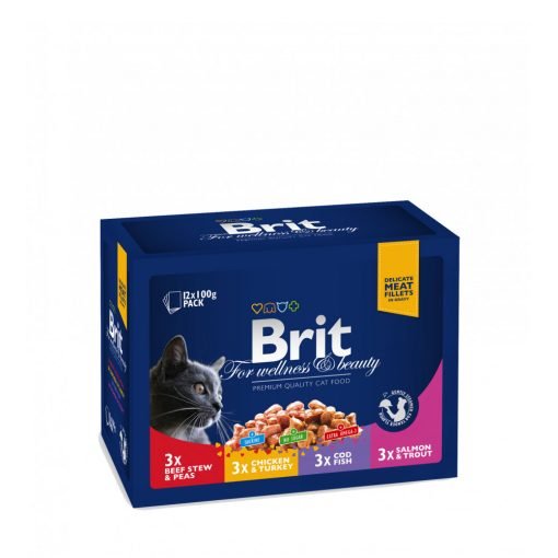 hrana umeda pisici brit premium cat family plate