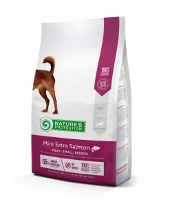 Natures Protection Dog Mini Extra Salmon 7.5 Kg Formula completa cu somon pentru caini adulti de talie mica